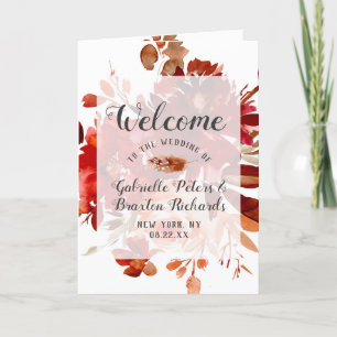 Rustic Beauty Boho Floral Fall Wedding Ceremony Programme