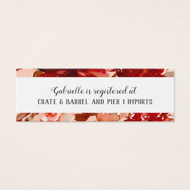 Rustic Beauty Bridal Shower Registry Insert Card (Front)