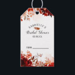 Rustic Beauty Floral Border Bridal Display Shower Gift Tags<br><div class="desc">Rustic Beauty Floral Framed Watercolor Bohemian Autumn or Fall Design with Boho Hand Painted Flowers, feathers, and Plenty of colourful orange, rust, red, Burgundy, Marsala, and peach leaves and foliage. With Hand Drawn Line elements, Swirly Hand Lettered Fonts, Paint brush Strokes, and Floral Border Wedding Bridal Shower Display Tags! ~...</div>