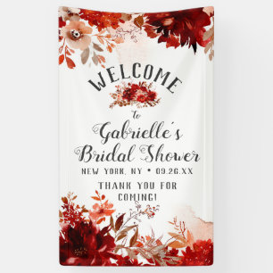 Rustic Beauty Floral Bouquet Bridal Shower Welcome Banner