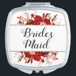 Rustic Beauty Floral Framed Watercolor Bridesmaid Compact Mirror<br><div class="desc">Rustic Beauty Floral Framed Watercolor Bohemian Autumn or Fall Design with Boho Hand Painted Flowers, and Plenty of colourful orange, rust, red, Burgundy, Marsala, and peach leaves and foliage. With Hand Drawn Line elements, Swirly Hand Lettered Fonts and Geometric Rose Gold Rectangle Frame Wedding Bridesmaid Monogram Makeup Mirror! ~ Check...</div>