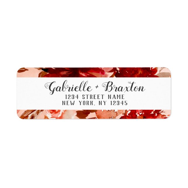 Rustic Beauty Floral Framed Wedding Return Address (Front)
