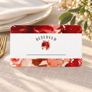 Rustic Beauty Floral Reserved Seating Table Number Place Card