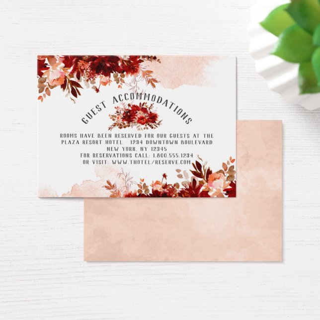 Rustic Beauty Wedding Accommodations Insert Card (Desk)