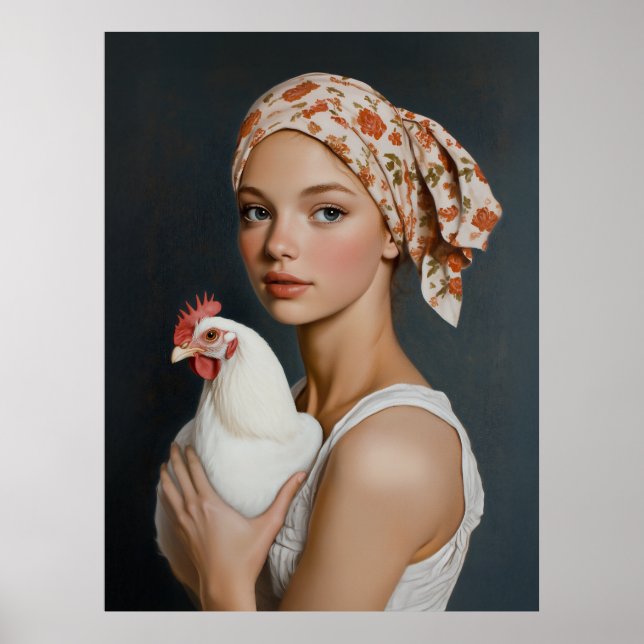 Rustic Beauty with Chicken Poster (Front)