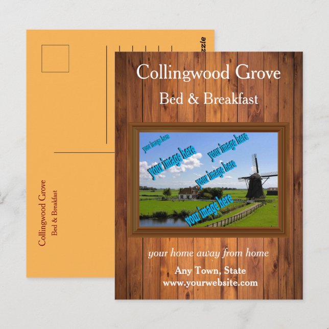 Rustic Bed and Breakfast 🌿 Promotional  Postcard (Front/Back)