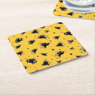 Rustic Bee Coaster – Hand Drawn, Farmhouse Gift