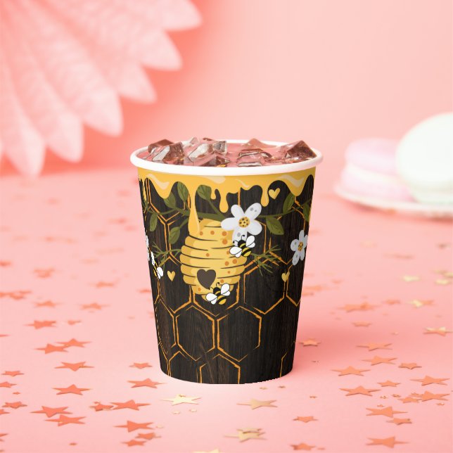 Rustic Beehive Honeybees Baby Shower Paper Cups (Insitu)