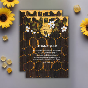 Rustic Beehive Honeybees Baby Shower Thank You Card