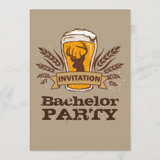Rustic Beer Barley Stag / Bachelor Party Card