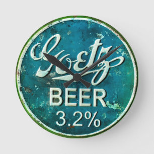 Rustic Beer Bottle Cap Round Clock