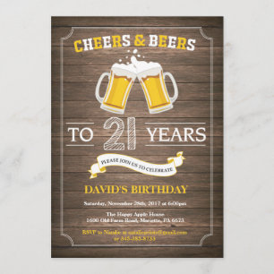 Rustic Beer Surprise 21st Birthday Invitation