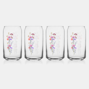 Rustic Beige Acrylic Floral Bouquet Wedding Can Glass