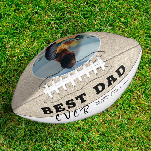 Rustic Beige Best Dad Ever Father`s Day Photo American Football