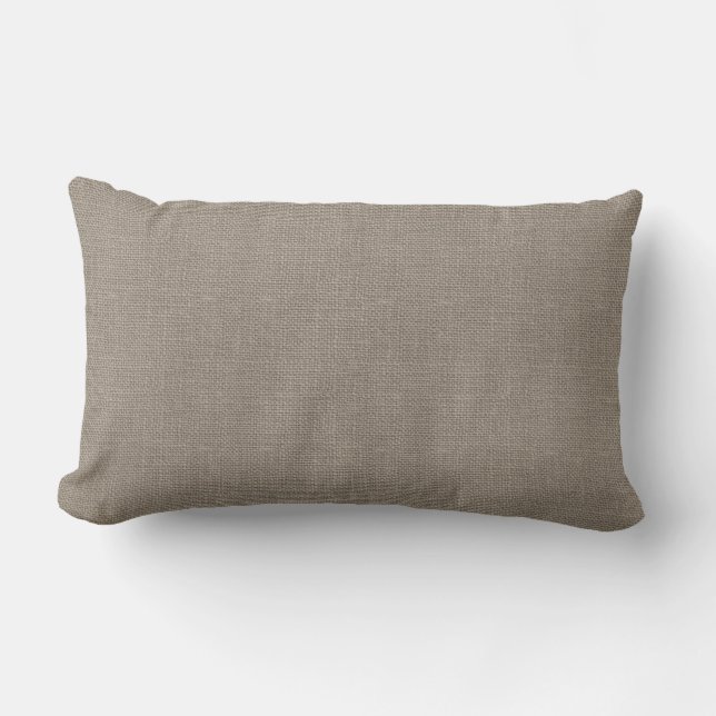 Rustic Beige Faux Burlap Accent Pillow (Front)