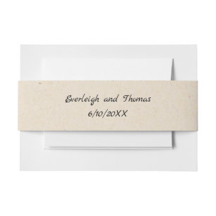 Rustic Beige Faux Kraft Cardboard Belly Band Invitation Belly Band
