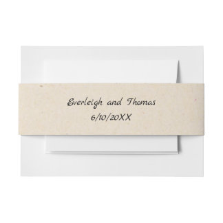 Rustic Beige Faux Kraft Cardboard Belly Band Invitation Belly Band