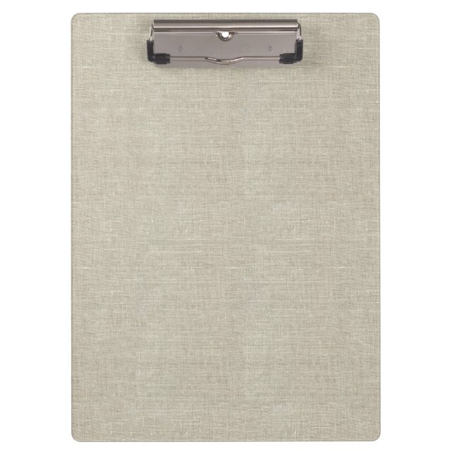 Rustic Beige Linen Printed Clipboard (Front)