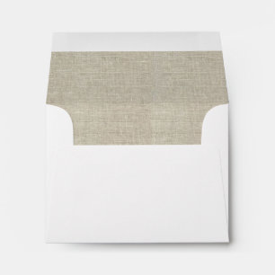 Rustic Beige Linen Printed Envelopes
