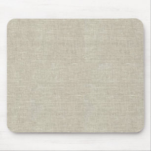 Rustic Beige Linen Printed Mouse Mat