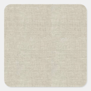 Rustic Beige Linen Printed Square Sticker