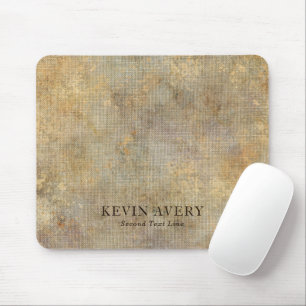 Rustic Beige Linen Texture Business Mouse Mat