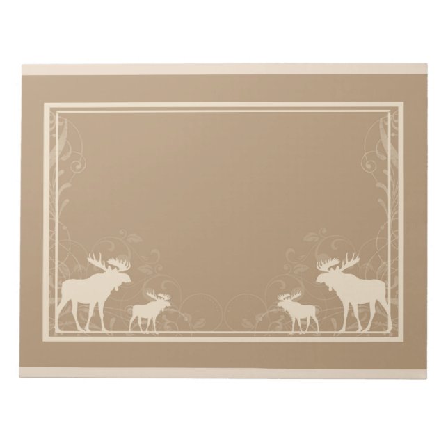 Rustic beige swirl moose notepad (Front)