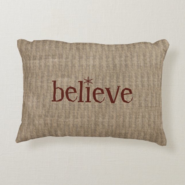 Rustic Believe Decorative Cushion (Back)