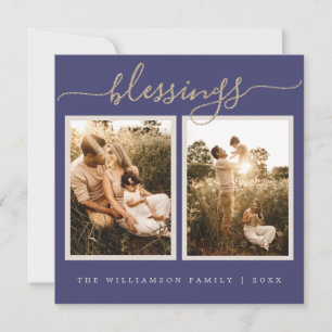 Rustic Berries Sprig Christmas Photo Holiday Card