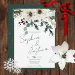Rustic Berries Winter Floral Wedding Invitation<br><div class="desc">Celebrate your love story in rustic charm with our enchanting wedding invitation. Hand-painted watercolors bring to life a breathtaking bouquet featuring fragrant pine, vibrant red berries, delicate white flowers, and refreshing eucalyptus. A touch of whimsical magic is captured with a sprinkle of sparkling faux gold glitter, adding a touch of...</div>