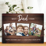 Rustic Best DAD Ever Custom 3 Photo Father's Day Plaque<br><div class="desc">Surprise dad this fathers day with a personalised 3 photo plaque. "Best DADDy Ever" Personalise this dad plaque with favourite photos, message and name.. Visit our collection for the best dad father's day gifts and personalised dad gifts. COPYRIGHT © 2020 Judy Burrows, Black Dog Art - All Rights Reserved. Rustic...</div>
