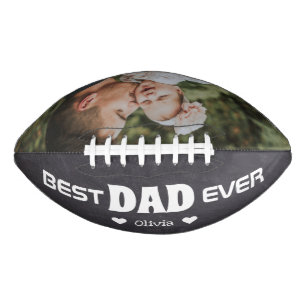 Rustic Best Dad Ever Custom Photo Chalkboard American Football