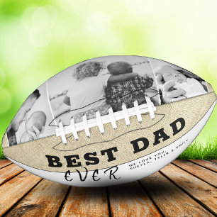 Rustic Best Dad Ever Father`s Day 3 Photo Collage American Football