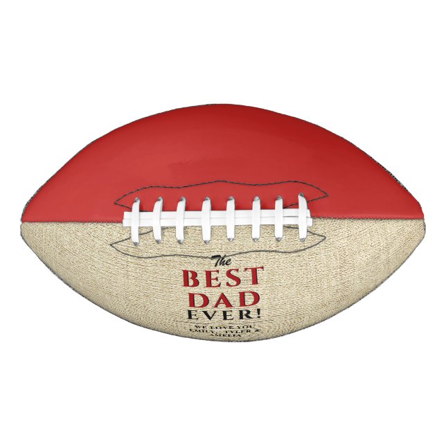Rustic Best Dad Ever Father`s Day American Football (Front)