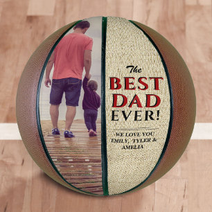 Rustic Best Dad Ever Father`s Day Photo Basketball
