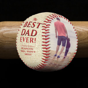 Rustic Best Dad Ever Father`s Day Photo Collage Baseball