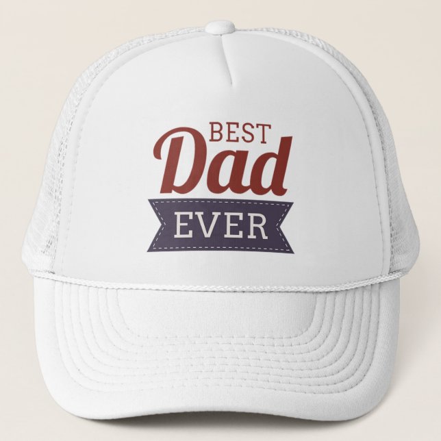 Rustic Best Dad Ever Father`s Day Trucker Hat (Front)