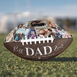 Rustic Best Dad Ever Photo Collage Football American Football<br><div class="desc">Unique fathers day football featuring rustic wood print background,  a photo collage of 12 family pictures for you to replace with your own,  the saying "BEST DAD EVER",  a cute heart,  and the childrens names.</div>