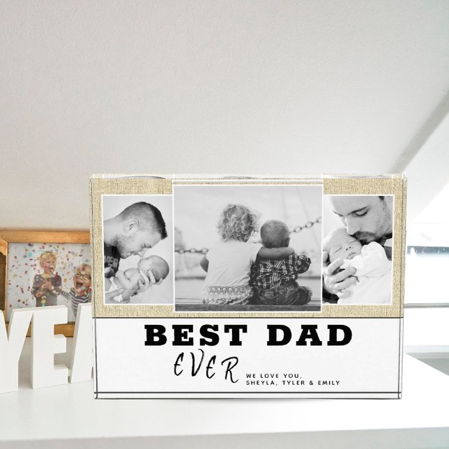 Rustic Best Dad Father Family 3  Photo Block (Creator Uploaded)