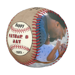 Rustic Best Dad Happy Father`s Day 2 Photo Baseball