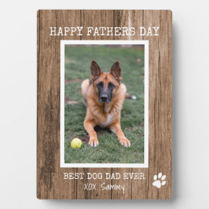Rustic Best Dog Dad Ever Photo Father's Day Plaque