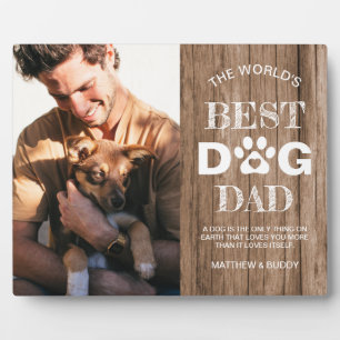 Rustic 'Best Dog Dad' Photo & Quote Plaque