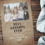 Rustic Best Grandpa Ever Grandchildren Photo Tea Towel<br><div class="desc">Rustic Best Grandpa Ever Grandchildren Photo kitchen towel. Make a personalised towel for the best grandpa ever. Add your favourite photo and customise the text with your names. A lovely keepsake for a birthday,  Christmas or Father's Day for a grandfather.</div>