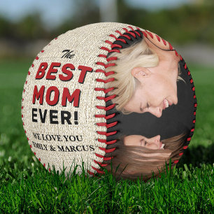 Rustic Best Mom Mother`s Day Photo Collage  Softball