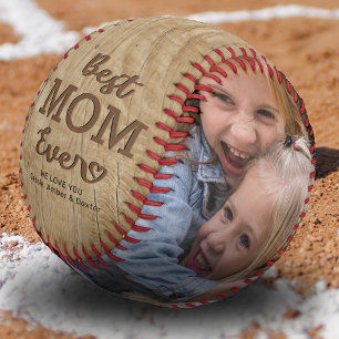 Rustic Best Mum Ever Photo Baseball