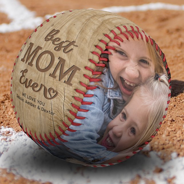 Rustic Best Mum Ever Photo Baseball (Creator Uploaded)