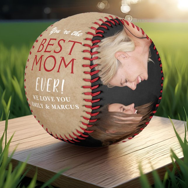 Rustic Best Mum Mother`s Day 2 Photo Baseball (Creator Uploaded)