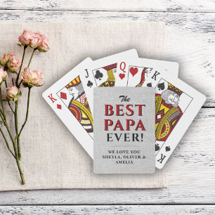 Rustic Best Papa Ever Father`s Day Keepsake Playing Cards