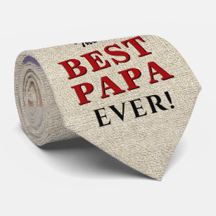 Rustic Best Papa Ever Father`s Day Photo Tie