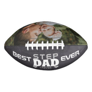 Rustic Best Step Dad Ever Custom Photo Chalkboard American Football